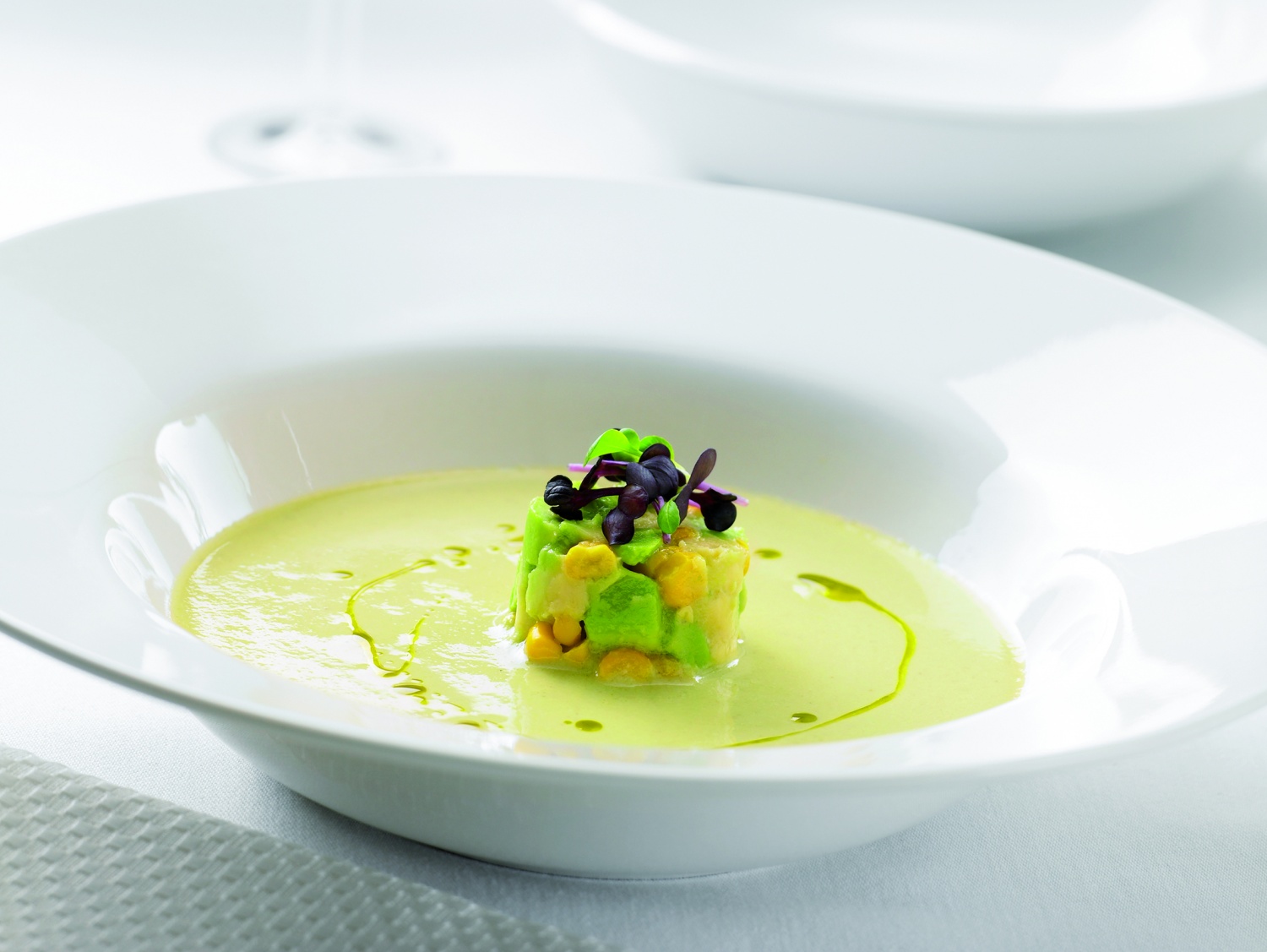 Green Tomato Gazpacho with Smoked Corn Avocado and Shiso.jpg