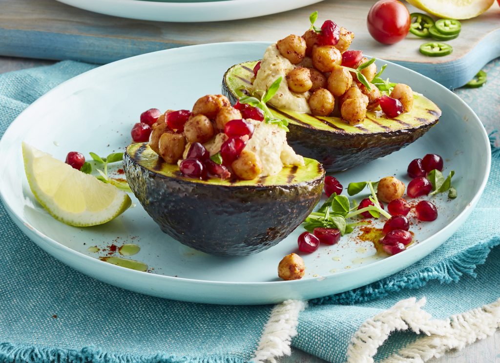 Chargrilled Avocado with Harissa Hummus - Australian Avocados