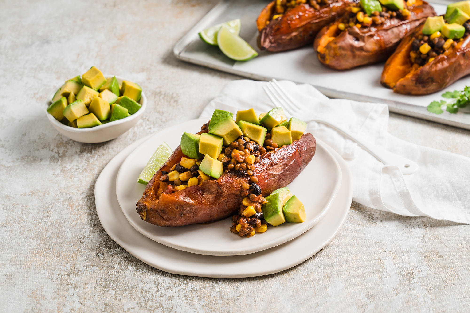 Avocado Sweet Potatoes with Veggie Chilli Australian Avocados