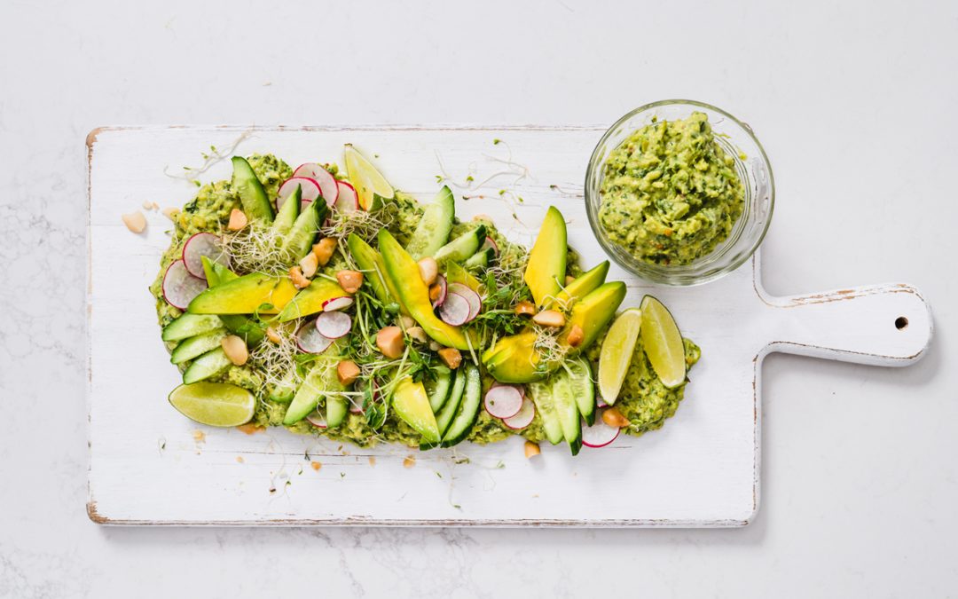 Amazing Avocado Salad with Macadamia and Avocado Pesto
