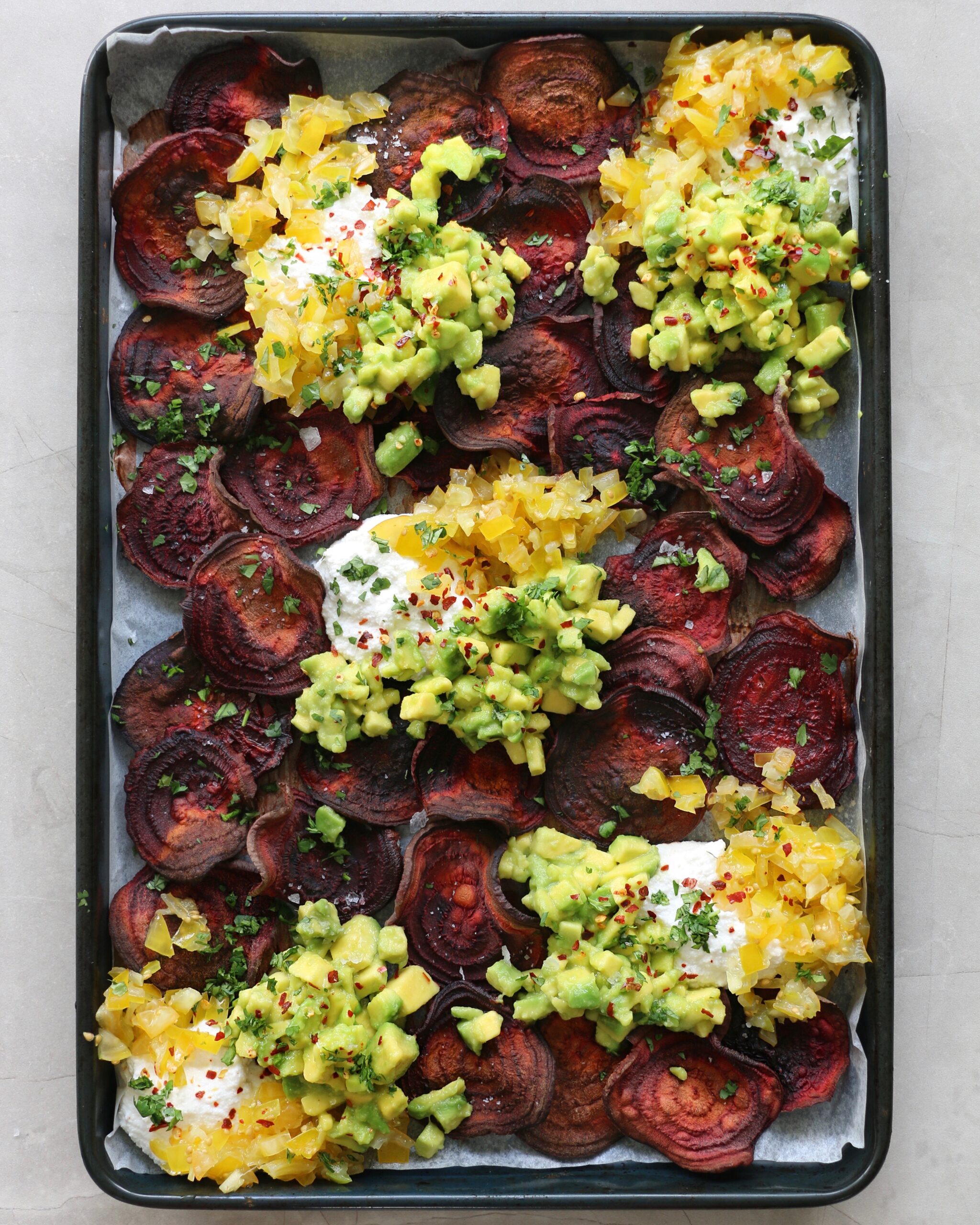 Beet Nachos with Chunky Zesty Shepard Avocado Salsa - Australian Avocados