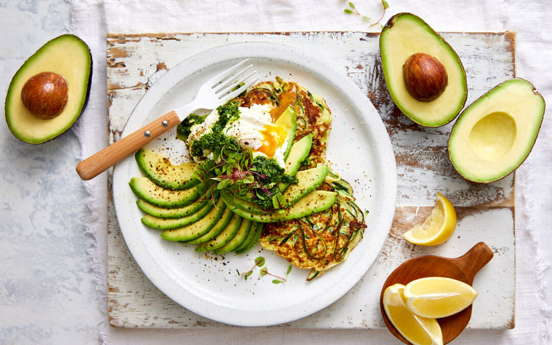 Zucchini and Ricotta Brunch Fritters with Avocado
