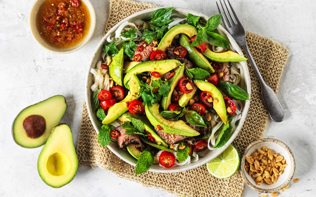 Thai beef and avocado salad