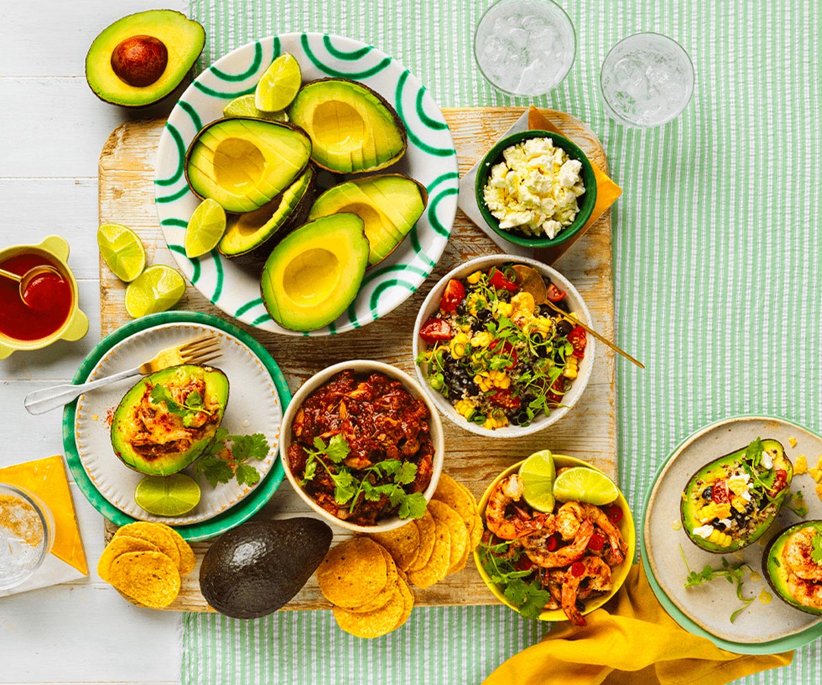 DIY stuffed avocado board