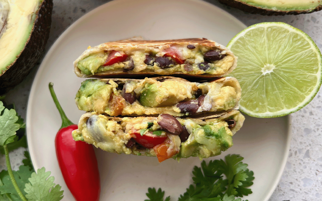 Toasted Avocado and Bean Burrito