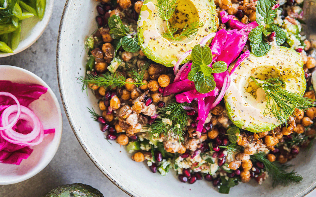 Avocado falafel bowl