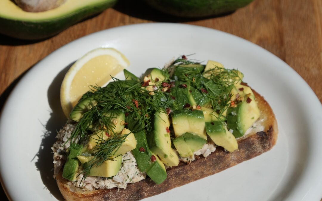 Tunacado Toast with Goat’s Cheese, Dill & Lemon