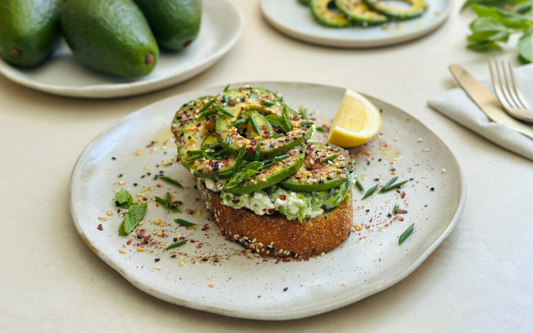 Pea & Cottage Cheese Shepard Avocado Toast with Lemon, Herbs and Sumac x Tom Walton