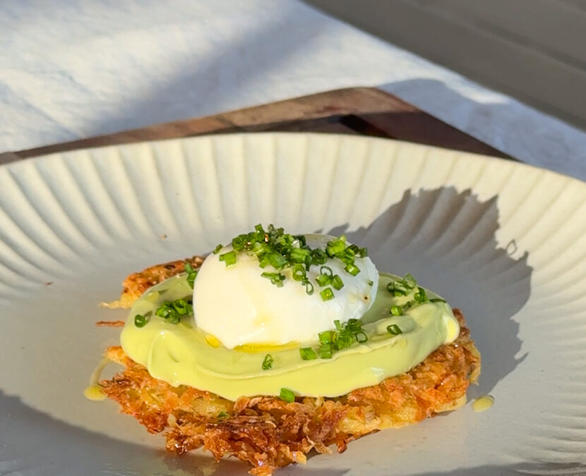 Loaded Hash Brown Benny with Whipped Avo x Harry Butterfield
