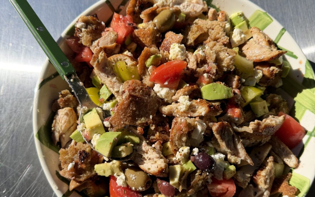 Chicken and Avocado Dakos Salad x Helena and Vikki Moursellas