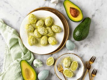 Shepard avocado, white chocolate and matcha Easter eggs 