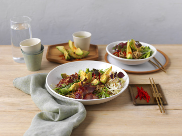 Char Siu Pork and Avocado Noodle Salad
